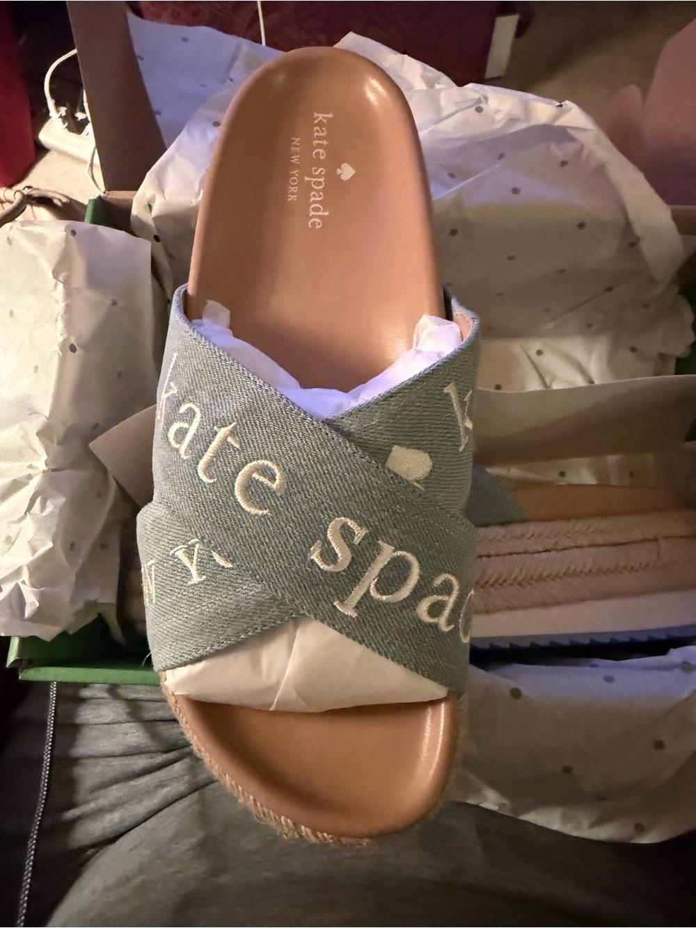 kate spade denim piper espadrille  flatform